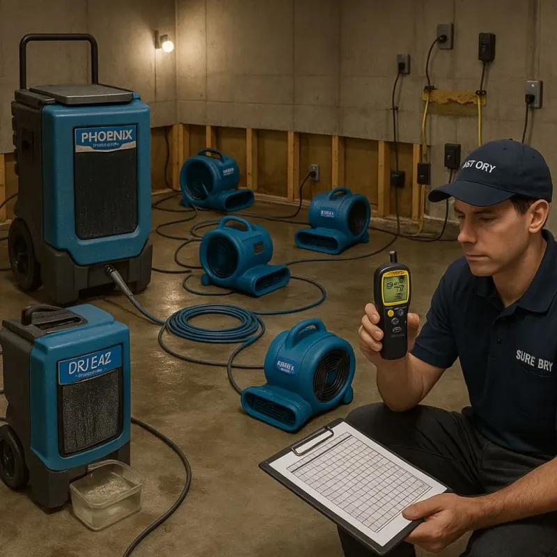 Structural Drying and Dehumidification process in Cumberland, WI